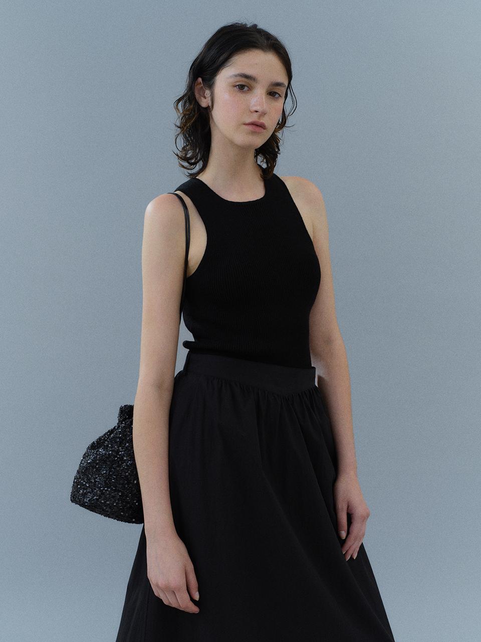 HESS Halterneck Knit Sleeveless Top - Black