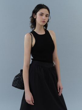HESS Halterneck Knit Sleeveless Top - Black