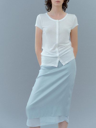 HESS Layered Silky Skirt - Sky Blue
