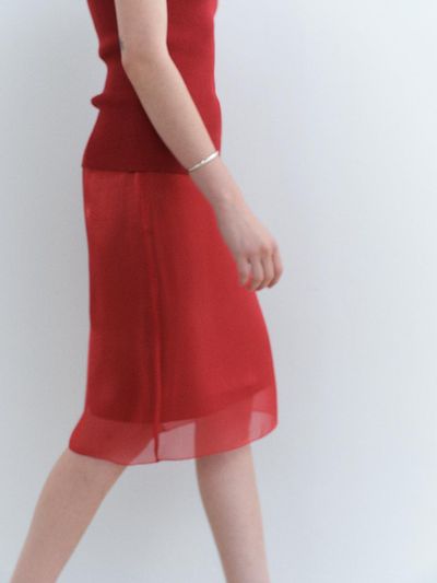 HESS Organza Layered Skirt - Red