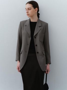 HESS Patch Tailored Jacket - Khaki Grey