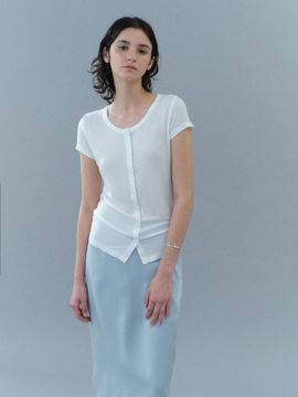 HESS Silk Ribbed Cardigan - White