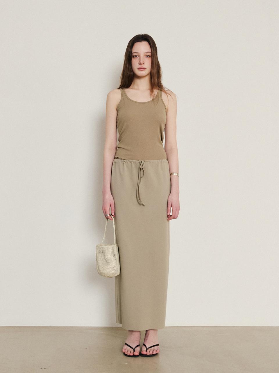 HESS Strap Long Skirt [Beige]