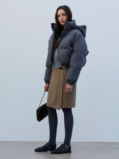 HESS Suede Buckle Skirt - Beige
