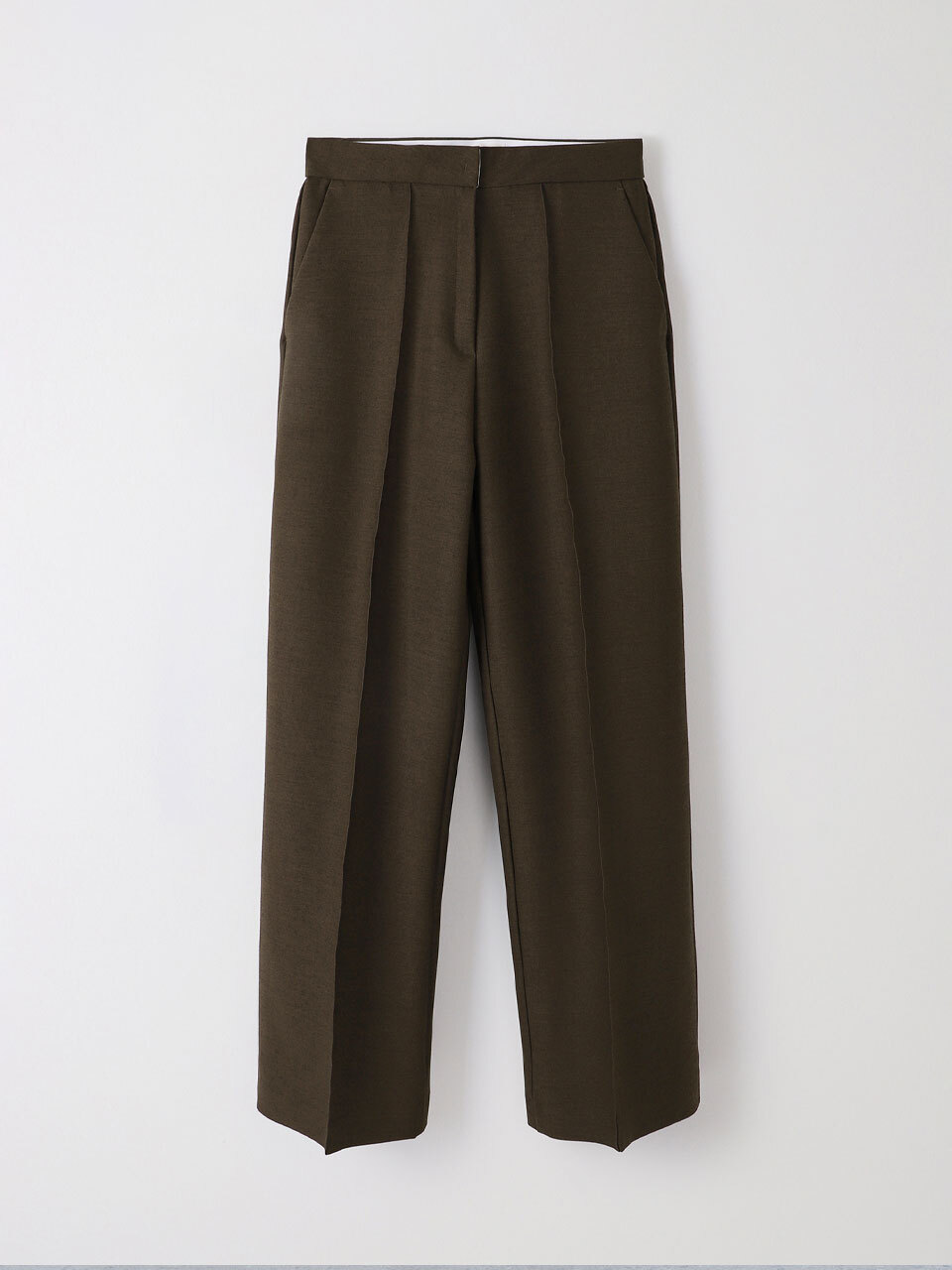 HESS Wide Tuck Trouser - Khaki Brown