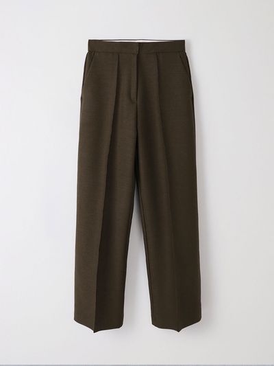 HESS Wide Tuck Trouser - Khaki Brown