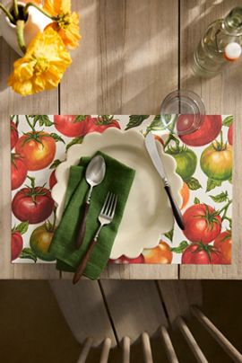 Hester & Cook Tomato Vine Paper Placemats, Set of 18