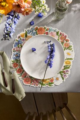 Hester & Cook Wildflower Wreath Paper Placemats, Set of 12