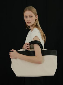 hetherment leather edge canvas bag (large)