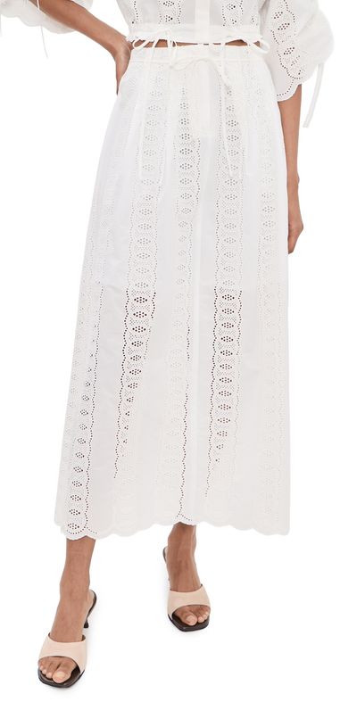 HEVRON HEVRON Amaris Skirt White Eyelet