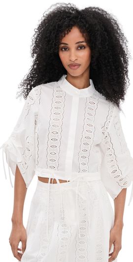 HEVRON HEVRON Eva Top White Eyelet