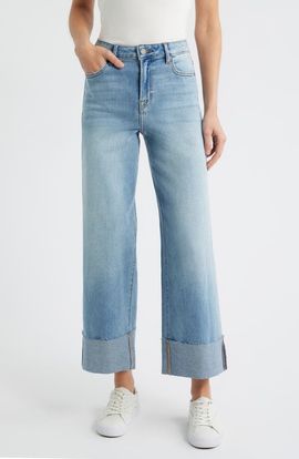 HIDDEN JEANS HIDDEN JEANS Cuffed High Waist Ankle Wide Leg Jeans