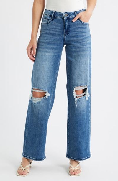 HIDDEN JEANS HIDDEN JEANS Distressed Mid Rise Wide Leg Jeans