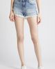 HIDDEN JEANS HIDDEN JEANS Distressed Side Zip Fringe Denim Shorts - 1