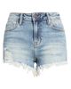 HIDDEN JEANS HIDDEN JEANS Distressed Side Zip Fringe Denim Shorts - 5