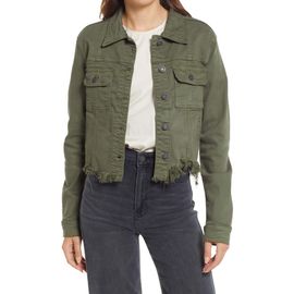 HIDDEN JEANS HIDDEN JEANS Frayed Hem Denim Jacket