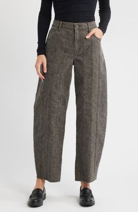 HIDDEN JEANS HIDDEN JEANS Seamed Cheetah Print Barrel Leg Jeans