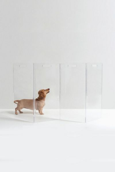 Hiddin Clear Freestanding Gate Zigzag Dog Panel