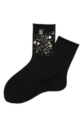 HIGH HEEL JUNGLE HIGH HEEL JUNGLE Crystal Cashmere Blend Quarter Crew Socks