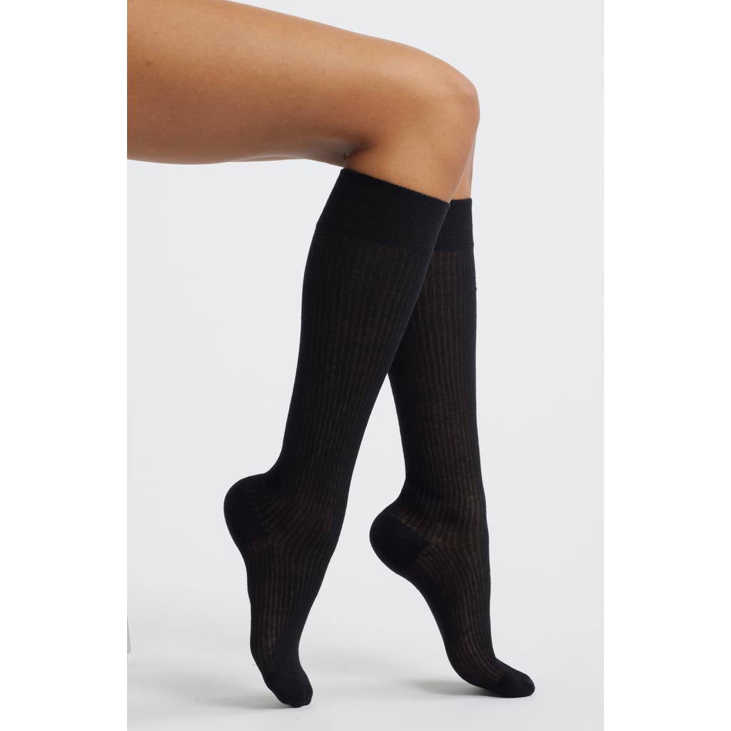 HIGH HEEL JUNGLE HIGH HEEL JUNGLE Everything's Fine Semisheer Cotton Blend Rib Knee High Socks