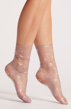 HIGH HEEL JUNGLE HIGH HEEL JUNGLE Hologram Daphne Tulle Crew Socks