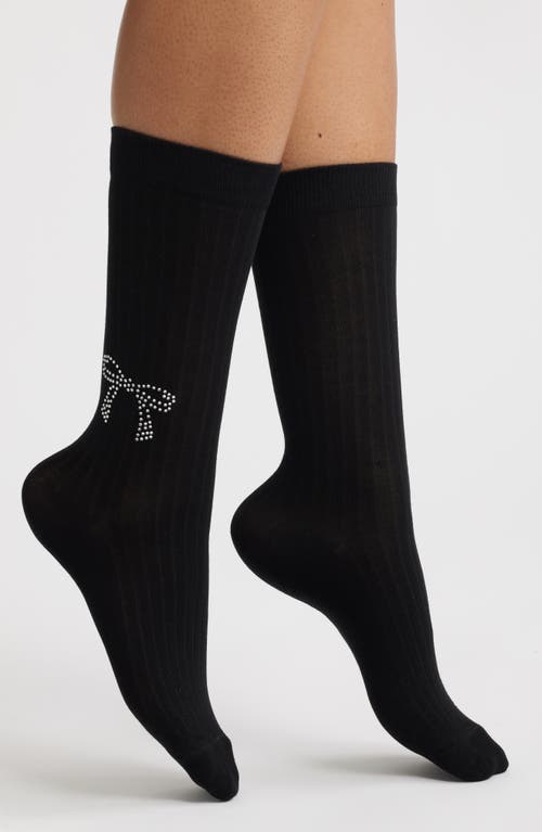 HIGH HEEL JUNGLE HIGH HEEL JUNGLE Sabrina Crystal Bow Crew Socks