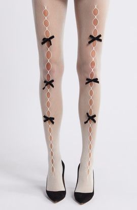 HIGH HEEL JUNGLE HIGH HEEL JUNGLE Velvet Bow Cutout Tights