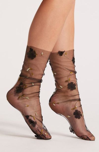 HIGH HEEL JUNGLE HIGH HEEL JUNGLE Venicians Vine Tulle Crew Socks