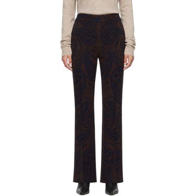 High Sport High Sport Brown Cosmic Paisley Kick Trousers