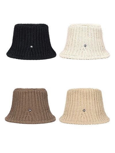 HIGHSCHOOLDISCO Badge Summer Knit Bucket Hat_4 colors