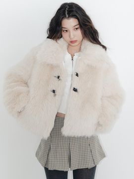 HIGHSCHOOLDISCO Buckle Long Hair Fur Jacket