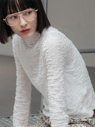 HIGHSCHOOLDISCO Cloud Half Neck Long Sleeve_White