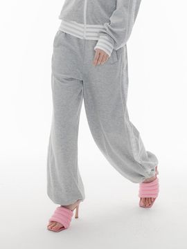 HIGHSCHOOLDISCO Retro Cotton Relaxed Fit Track Pants [Melange Grey]