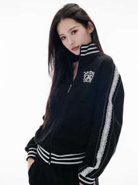 HIGHSCHOOLDISCO Retro Cotton Track Zip-up Jacket [Black]