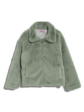 HIGHSCHOOLDISCO ZIP FUR JACKET_KHAKI
