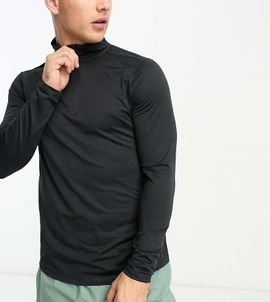 HIIT HIIT long sleeve training top with 1/4 zip in black heather