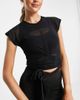HIIT HIIT mesh wrap tee in black - 1
