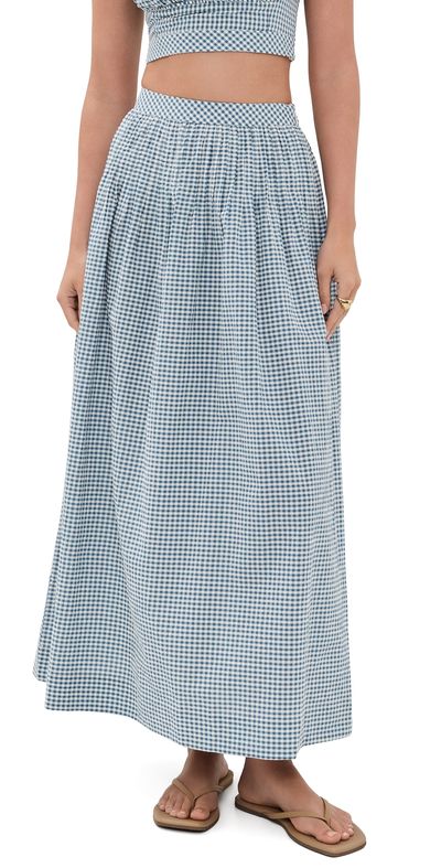 Hill House Home Hill House Home The Ame Skirt Teal Gingham