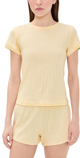 Hill House Home Hill House Home The Coco Pointelle Pajama Set Butter Yellow