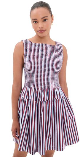 Hill House Home Hill House Home The Cosima Mini Nap Dress Red/White/Blue Stripe