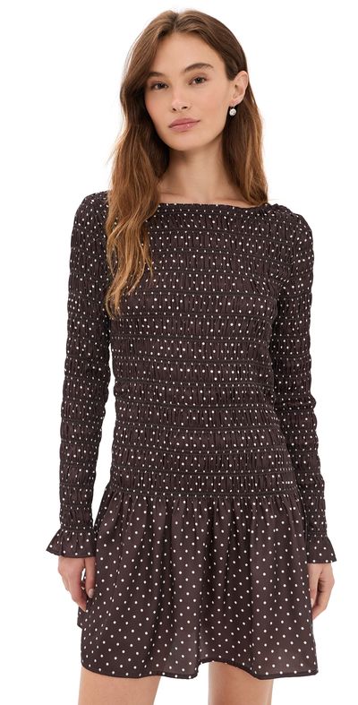 Hill House Home Hill House Home The Dalia Mini Nap Dress Lindsay Dot/Chocolate