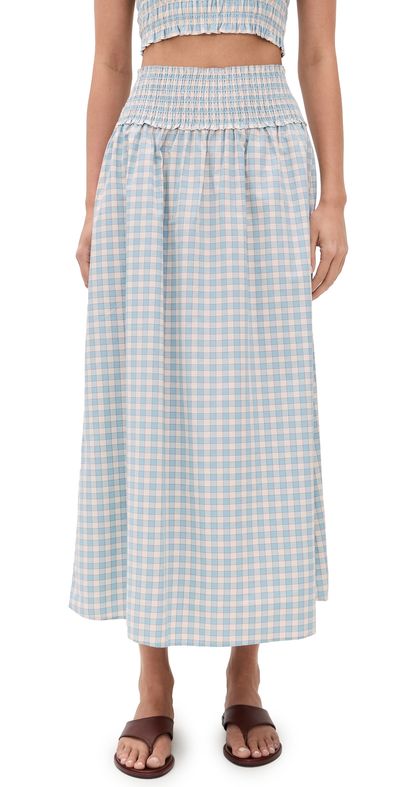 Hill House Home Hill House Home The Delphine Nap Skirt Blue/Red Gingham