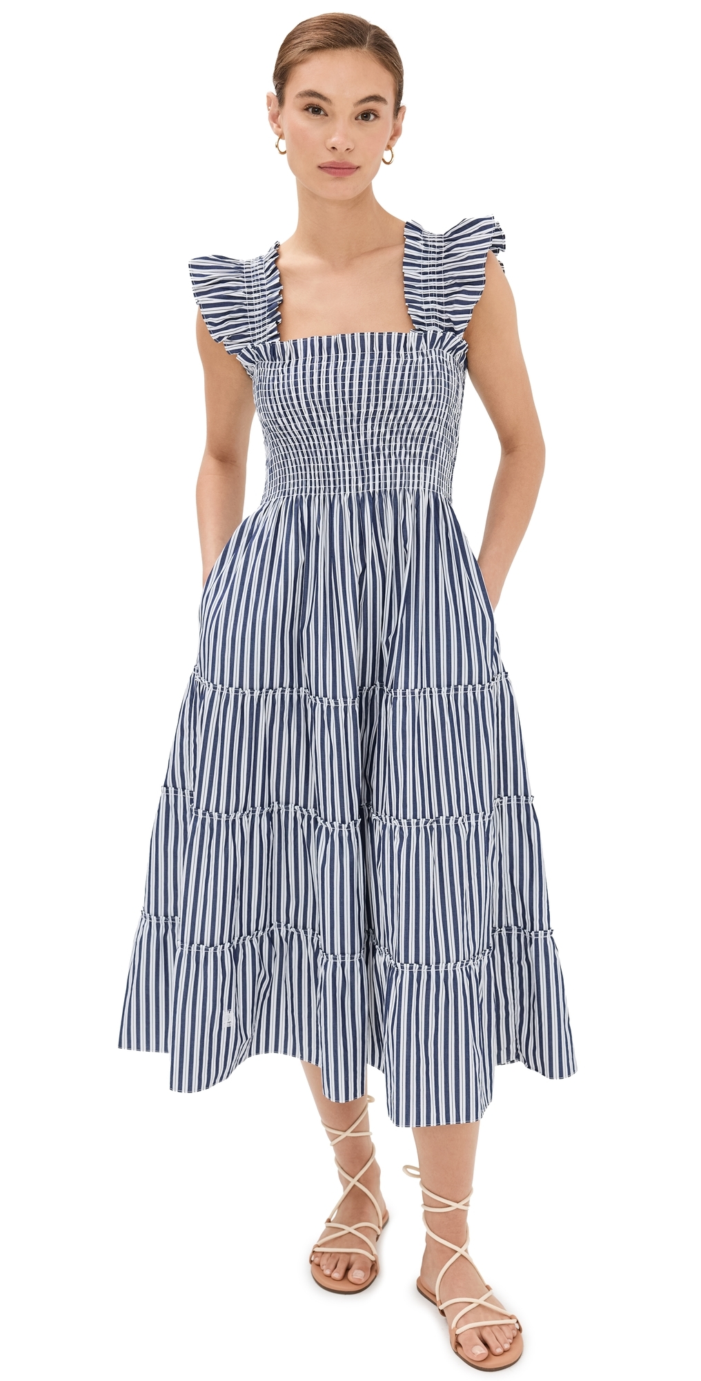 Hill House Home - The Ellie Nap Dress Navy Stripe XS