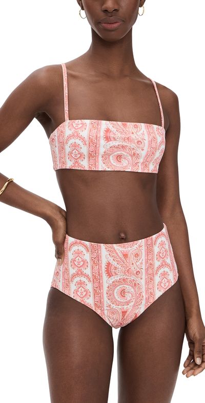 Hill House Home Hill House Home The Juno Bikini Set Corsica Paisley Coral