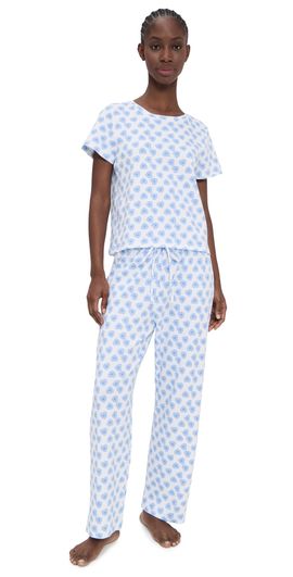 Hill House Home Hill House Home The Kelly Pajama Set Doily Heart/Blue