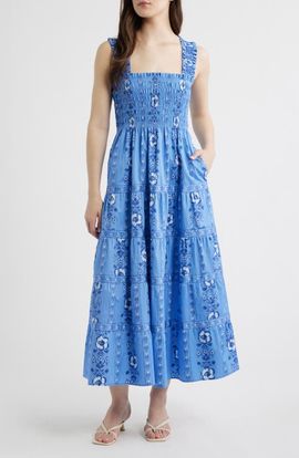 Hill House Home Hill House Home The Kimmy Smocked Sleeveless Maxi Dress