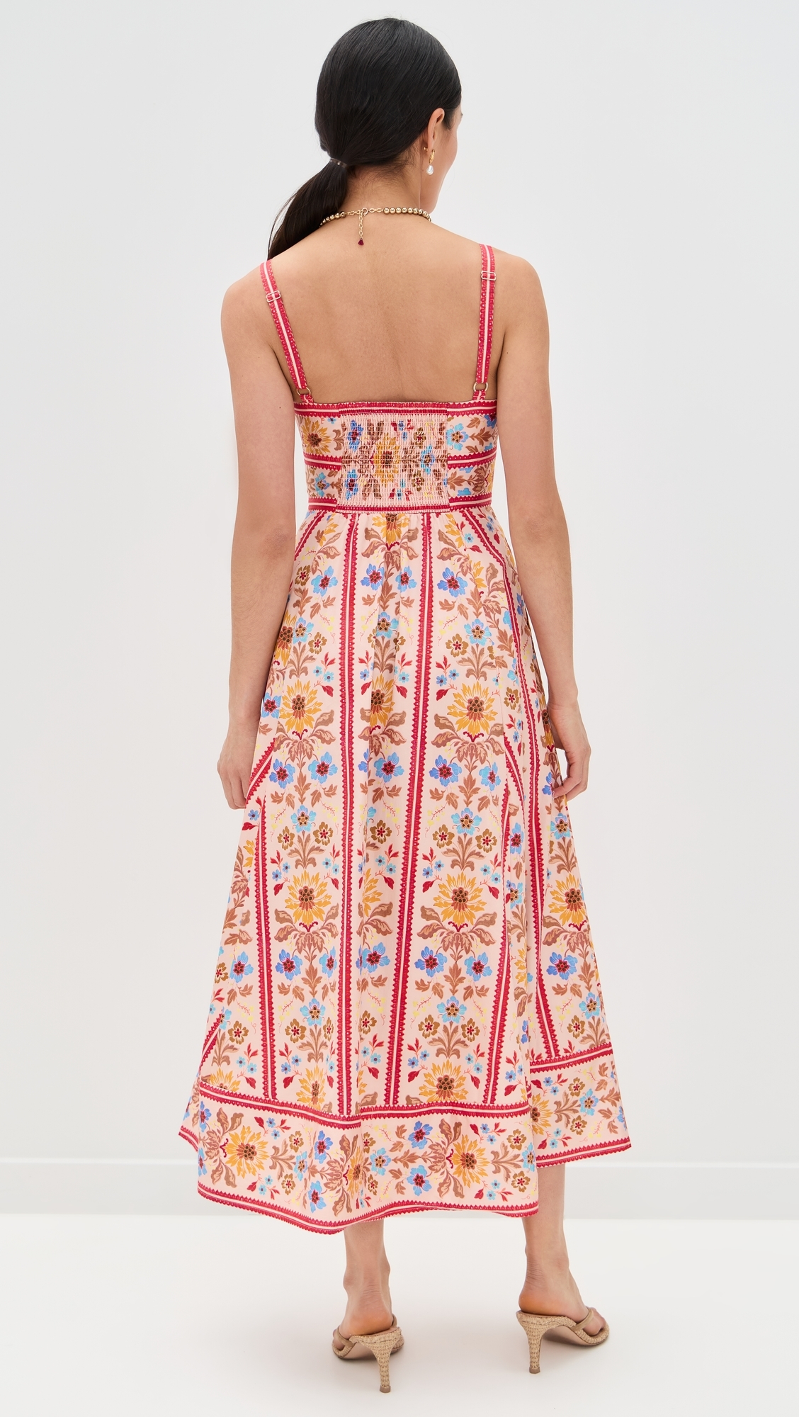 hill house margot dress blue floral block stripe The Margot Dress
