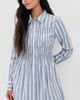 Hill House Home Hill House Home The Mira Dress Anne Stripe/Dusty Blue - 2