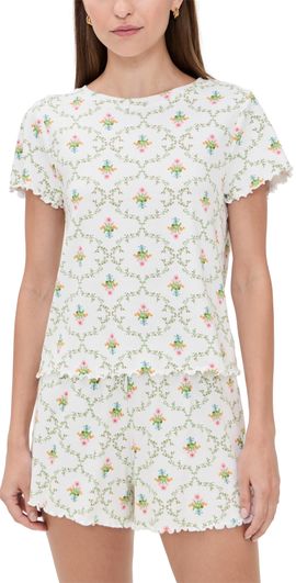 Hill House Home Hill House Home The Nina Short Pajama Set Pastel Trellis L