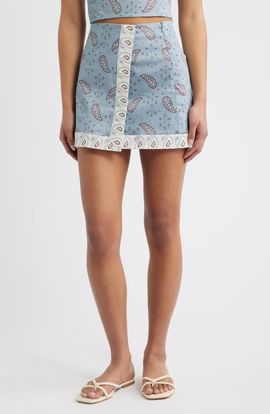 Hill House Home Hill House Home The Tyla Print Faux Wrap Miniskirt